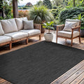 CAMILSON Outdoor Rug 5x7 Modern Area Rugs for Indoor and Outdoor Patios and Porches - Waterproof, Washable, Non-Shedding, Easy-to-Clean Outside Carpet (5 x 7, Solid - Dark Gray)