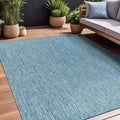 Beverly Rug Indoor Outdoor Rug 10x14, Washable Outside Carpet for Patio, Deck, Porch, Solid Modern Area Rug, Water Resistant, Aqua Blue