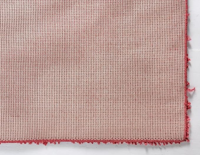 Unique Loom Davos Shag Collection Area Rug - Solid (2' 7" x 16' 5" Runner, Poppy)
