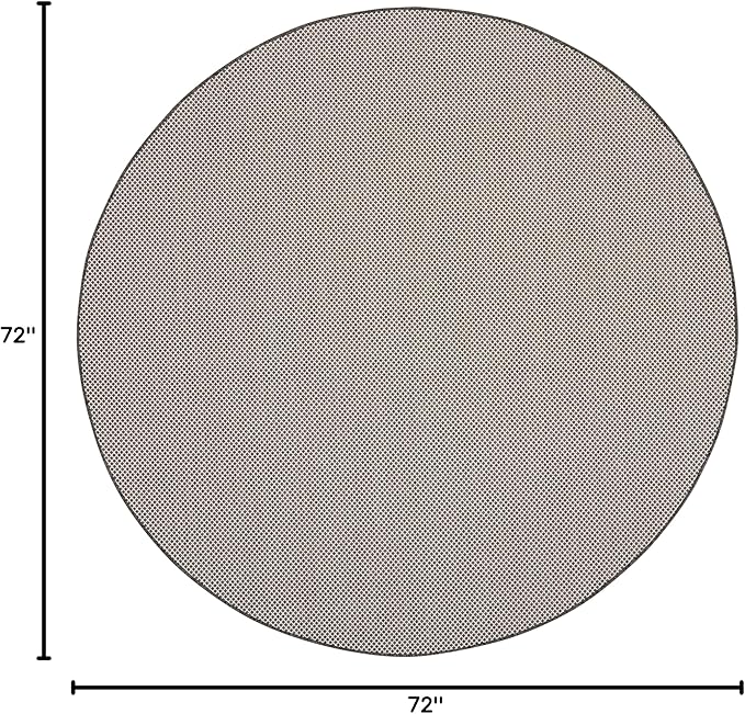 Nourison Home Courtyard Ivory Charcoal 6' x Round Area Rug - Easy Clean, Non Shedding, Bed Room, Living Room, Dining Room, Kitchen (6' x Round)