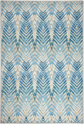 Dash & Albert Seneca Blue Machine Washable Rug, 5 X 8 Feet, Blue Graphic Pattern