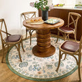 jinchan Elora 6ft Floral Round Rug for Dining Room Washable Living Room Rug Vintage Romance Design Non Slip Indoor Floor Cover Lightweight Low-Profile Throw Carpet for Bedroom Porch Patio, Green/Beige