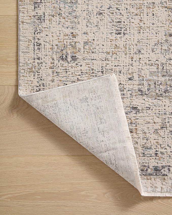 Loloi Amber Lewis Alie Collection ALE-02 Sand/Sky 7'-10'' x 7'-10'', .13'' Pile Height, Round Area Rug