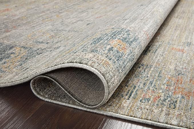 Loloi Magnolia Home by Joanna Gaines Millie Collection MIE-04 Slate/Multi 5'-3" x 7'-6", .25" Pile Height, Area Rug