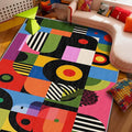 Abstract Area Rugs - Colorful Love Heart Hippie Rug 3x5, Aesthetic Funky Washable Lightweight Carpet Room Decor #C055