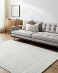 Mark&Day Wool Rugs, 2x3 Precious Solid and Border Cream/Light Slate Area Rug, Cream Grey Carpet for Living Room, Bedroom or Kitchen (2' x 3')