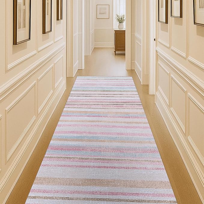 Fame Living Washable Area Rug. Modern Farmhouse. Vintage. Turkish. Bohemian. Distressed. Oriental. Traditional. Rugs for Living Room. Dining. Bedroom. Office. Entryway. Foyer. (865MM, 2'5" x 9'8")