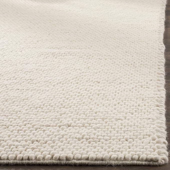 SAFAVIEH Area Rug 6x9 - Natura Collection - Ivory, Handmade Wool Blend, Textured Design, Ideal for Living Room, Bedroom, Dining Space (NAT620A)
