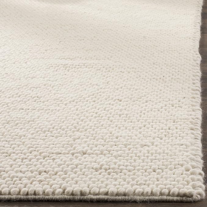 SAFAVIEH Natura Collection Runner Rug - 2'3" x 18', Ivory, Handmade Wool Blend, Textured Design, Ideal for Hallway, Bedroom, Foyer (NAT620A)