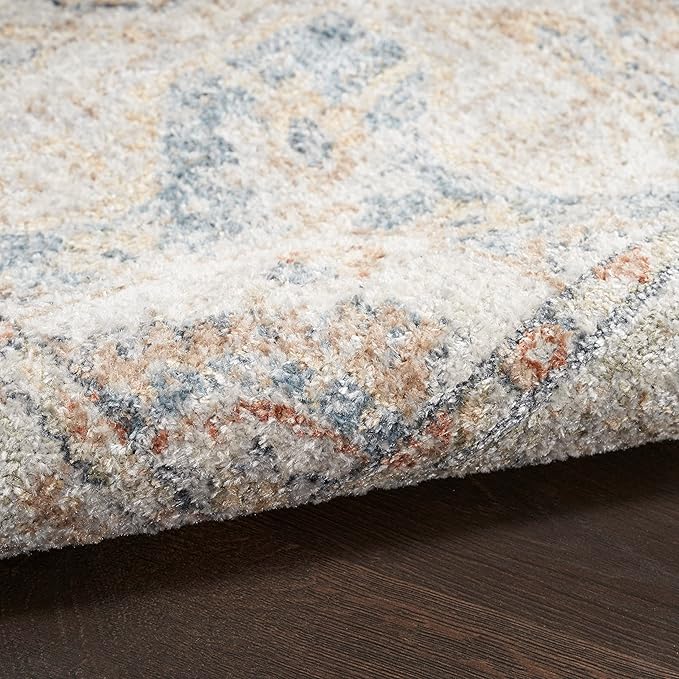 Nourison Home Astra Machine Washable Traditional Denim Multi 7'10" x 10' Area Rug, Easy Clean, Non Shedding, Bed Room, Living Room, Dining Room, Kitchen (8x10)