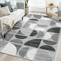 MUJOO 5x7 Area Rugs,Washable Rugs for Living Room Bedroom,Large Boho Throw Floor Carpet Non Slip Soft Modern Abstract Black and Grey