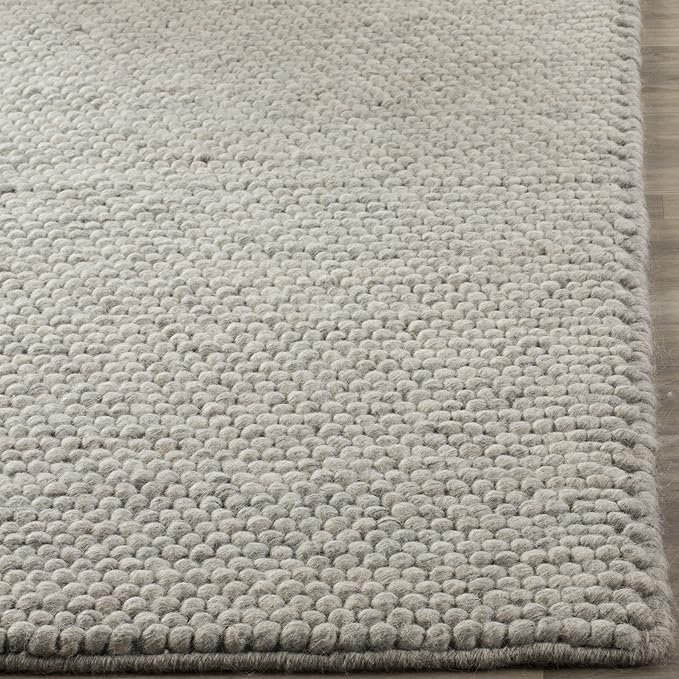 SAFAVIEH Natura Collection Runner Rug - 2'3" x 20', Silver, Handmade Wool Blend, Textured Design, Ideal for Hallway, Bedroom, Foyer (NAT620C)