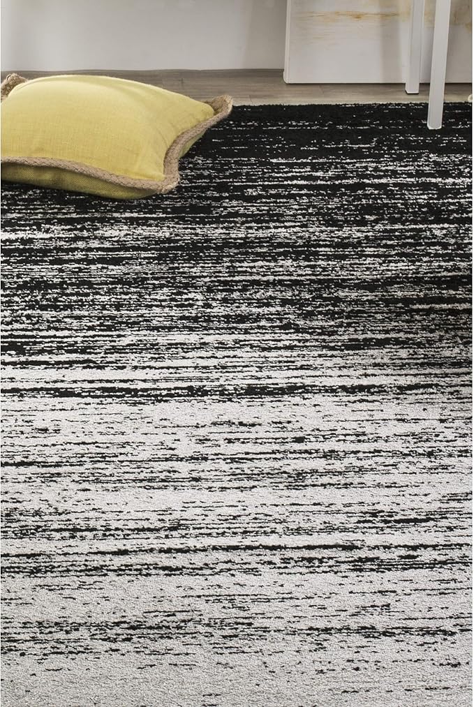 SAFAVIEH Area Rug 11x15 - Adirondack Collection - Large - Silver & Black, Modern Ombre Design, Non Shedding & Easy to Clean, Ideal for Living Room, Bedroom, Office, Dining Space (ADR113A)