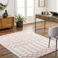 Hauteloom Darva Living Room, Bedroom Area Rug - Contemporary - Plush Pile - Pink - 18" Sample