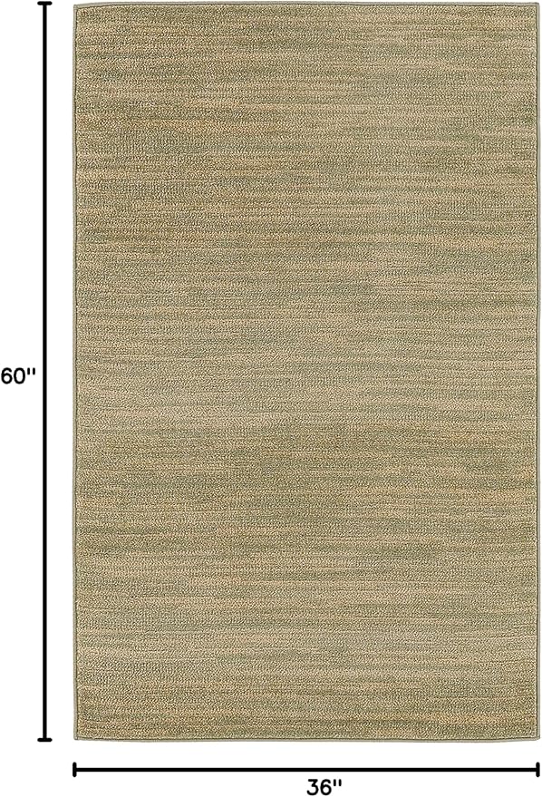 Nourison Home Nourison Essentials Green Gold 3' x 5' Area Rug - Easy Clean, Non Shedding, Bed Room, Living Room, Dining Room, Kitchen (3' x 5')
