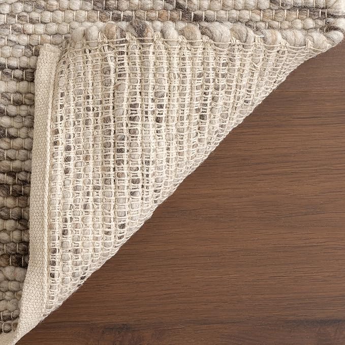 Rugs USA Marilyn Charcoal/Ivory, 6' x 9', Hand Woven, Marled, Wool, Soft and Cozy, High Traffic, Stain Resistant, Easy Clean, Durable Area Rug for Bedroom, Living Room, Dining, Den, Foyer