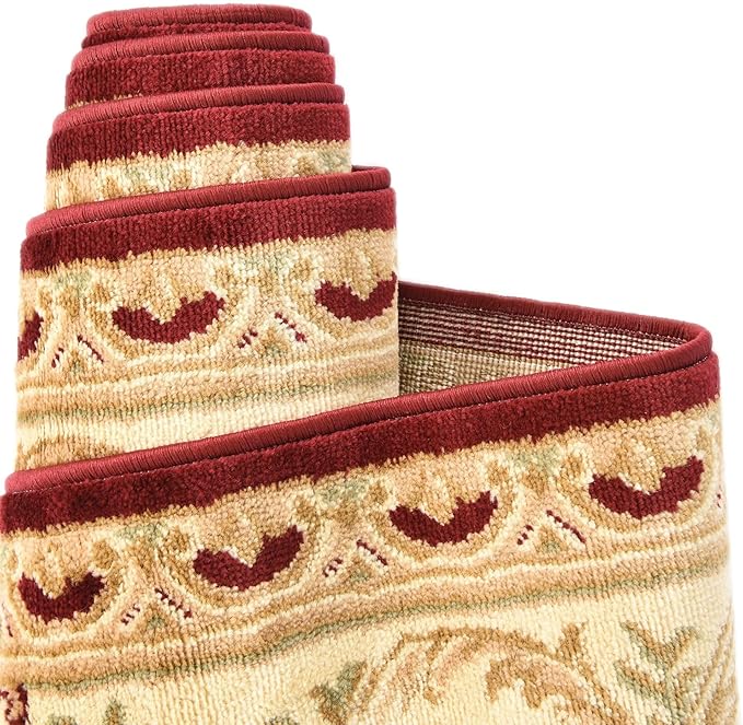 Unique Loom Versailles Collection Traditional Classic Floral Motif Area Rug (7' 11 x 10' 0 Oval, Burgundy/Ivory)