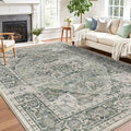 LUMI Washable Area Rug 8x10 for Living Room, Ultra Soft Stain Resistant Carpet with Non Slip Rubber Backing, Non-Shedding Low Pile Rugs for Bedroom, Dining Room, Indoor, Office