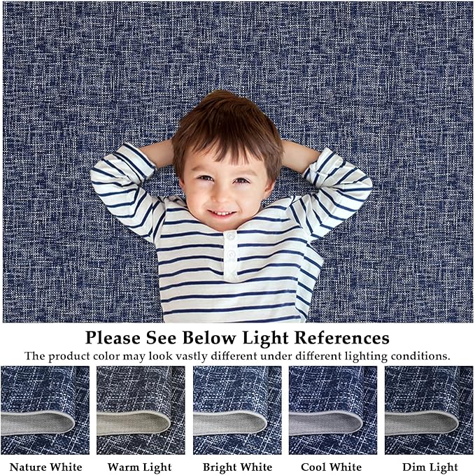 RUGSREAL 6x9 Large Bedroom Area Rug Soft Modern Area Rug for Living Room Non-Slip Stain Resistant Abstract Throw Floor Carpet Contemporary Rug Solid Color Accent Rug for Dining Room Office, Blue