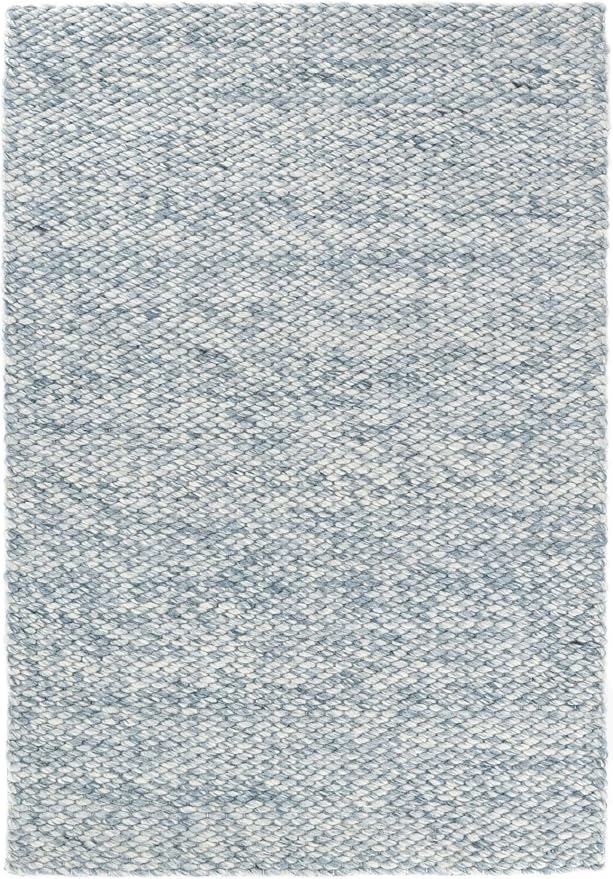 Dash and Albert Loggia Sky Wool Area Rug - 5' x 8' Sky Blue Solid Handwoven Accent Rug - Durable, Lightweight, Dining Room, Living Room, Bedroom - Premium Luxury Hotel Quality Soft Breathable