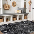 Rugshop Abstract Marble Shag Area Rug Anthracite Dark Gray 4' x 6' Ideal for Small Living Rooms, Offices, or Beside The Bed