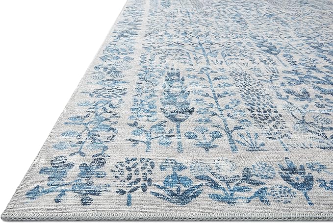 Loloi Rifle Paper Co. Maison Collection MAO-07 Blue 2'-0" x 5'-0", .19" Pile Height, Accent Rug