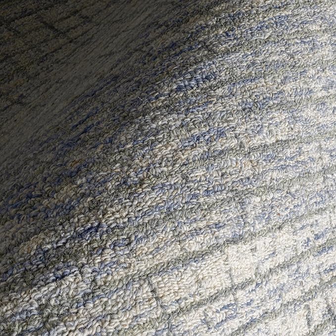 Rugs USA Melrose Light Blue/Ivory, 9'6" x 13'6", Handmade, Wool & Cotton, Soft and Cozy, High Traffic, Stain Resistant, Easy Clean, Durable Area Rug for Bedroom, Living Room, Dining Space, Entryway