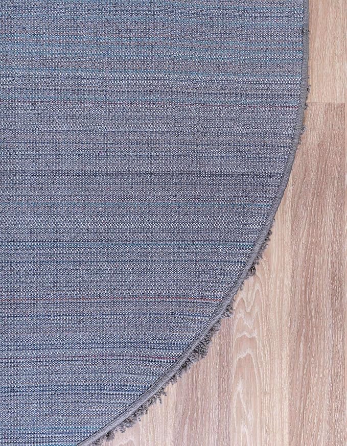 Unique Loom Solid Shag Collection Area Rug (12' 4" Round, Graphite Gray)