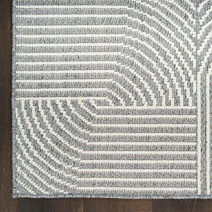 Nourison Home Textured Home Charcoal Ivory 5'3" x 7' Area Rug - Easy Clean, Non Shedding, Bed Room, Living Room, Dining Room, Kitchen (5' x 7')