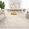 Abani Terra Cream Area Rug for Living Room, Bedroom - Rustic Modern Pattern - 5' x 8' - Durable & Easy to Clean