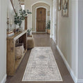 HUGEAR Entryway Machine Washable Area Rugs 2x5 Vintage Blue Small Neutral Style Non Slip Stain Resistant Low Pile Throw Carpet for Hallway Kitchen Retro Aesthetic Modern Decor