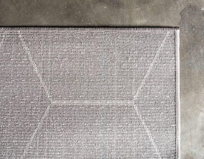 Unique Loom Trellis Frieze Collection Area Rug - Geometric (3' 3" x 5' 3", Light Gray/ Ivory)