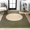 JONATHAN Y Machine Washable Green/Cream Indoor Area Rug 4X6 ft, Cirkel Minimalist Geometric Dot for Living Room, Bedroom, Kitchen, Office, Easy-Cleaning, Pet-Friendly, Non-Shedding WSH113B-4