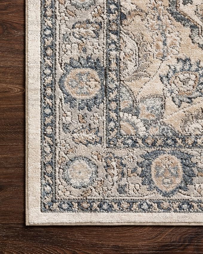Loloi Teagan Collection TEA-01 Natural/Lt. Grey 2'-8" x 13' Runner Rug, Large, Soft Neutral Rug, High-Traffic for Living Room, Bedroom, Home Office, Dining Area