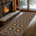Brown Black Geometric Diamond Pattern Hallway Runner Rug - 3x8ft Soft Washable Rug, Corridor & Foyer High-Traffic Area Rugs, Durable Non-Slip Mat, Ethnic Southwestern Style Home Decor