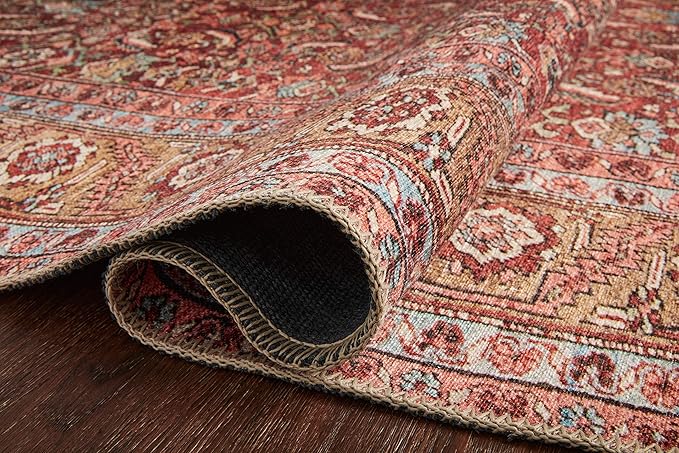 Loloi Loren Collection LQ-06 Red/Multi 3'-6" x 5'-6" Accent Rug