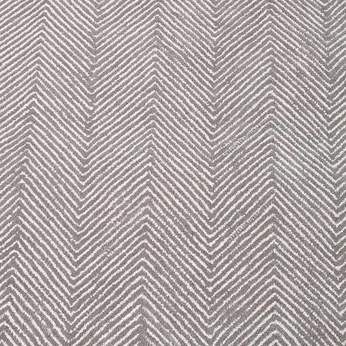 Modern Herringbone Chevron Collection Handcrafted Wool Area Rug - Durable, Zigzag Pattern, for High Traffic, Contemporary Design for Living Room, Bedroom, Dining Room Decor (Smoke Grey, 8' x 11')
