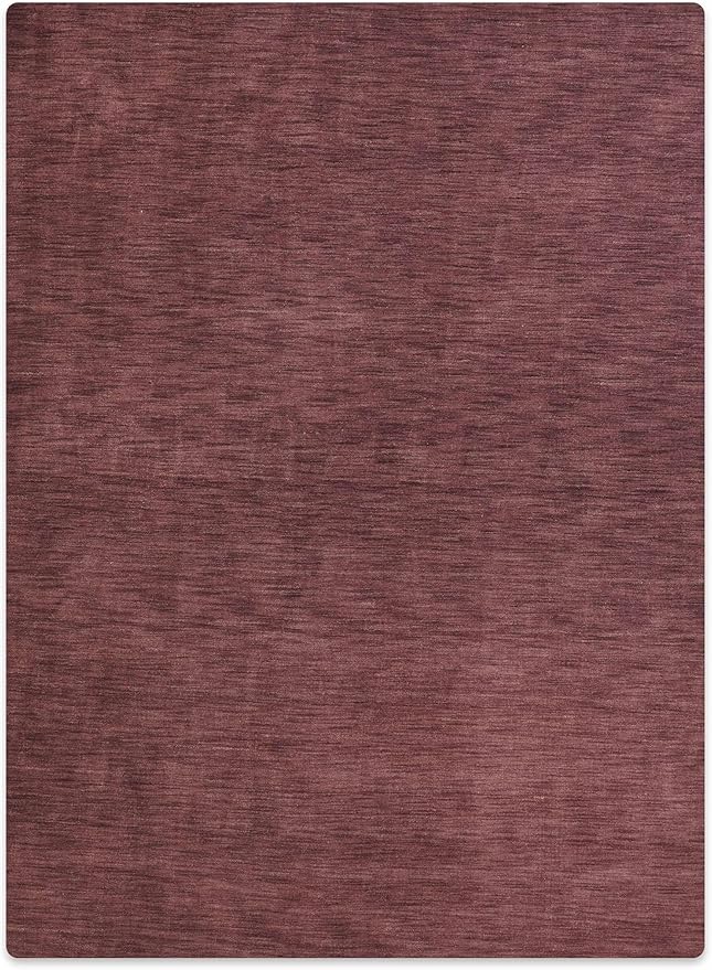 Hand Knotted Loom Wool ECO-Friendly Area Rugs - 3'x5', Rectangle, Purple Color, Solid Plain Design, High Pile Handmade Anti Skid Area Rugs for Living Room, Bed Room (L00111)