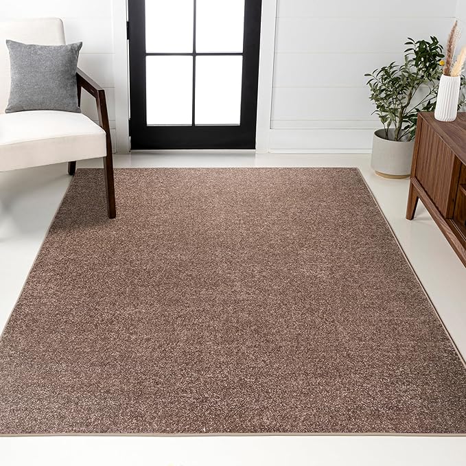 JONATHAN Y Haze Solid Low-Pile Brown Indoor Area Rug 6x9, Coastal,Bohemian,Minimalist,Classic, Easy-Cleaning for Living Room,Bedroom,Kitchen,Pet Friendly,Non-Shedding (SEU100J-6)
