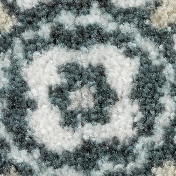 Maples Rugs Reggie Floral Runner Rug - Made in USA - Washable, Non Slip Indoor Carpet for Kitchen, Hallway, and Laundry Room, 2'6" x 8', Persian Blue