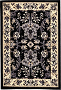 Rugs.com Yasmin Collection Rug – 2' x 3' Black Medium Rug Perfect for Entryways, Kitchens, Breakfast Nooks, Accent Pieces
