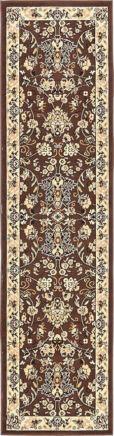 Unique Loom Sialk Hill Collection Area Rug - Washington (2' 2" x 8' 2" Runner Brown/Black)