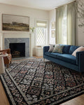 Loloi Rifle Paper Co. Laurel Collection LAU-04 Black/Multi 2'-8" x 8' Runner Rug