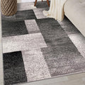 Rugshop Gray Contemporary Distressed Boxes Area Rug, Soft & Non-Shedding Accent for Small Living Room, Bedroom and Home Office, 3' x 5'