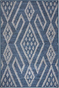 Dash & Albert Guthrie Navy Machine Washable Rug, 7.5 X 9.5 Feet, Blue Geometric Pattern