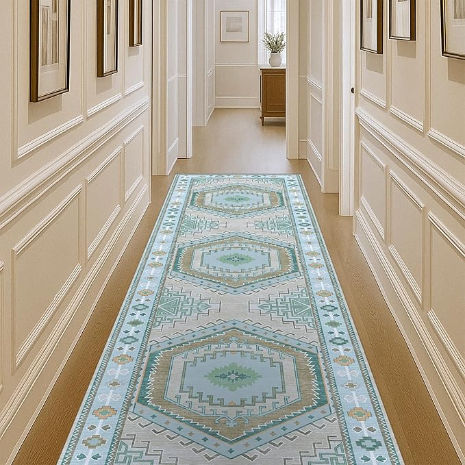 Fame Living Washable Area Rug. Modern Farmhouse. Vintage. Turkish. Bohemian. Distressed. Oriental. Traditional. Rugs for Living Room. Dining. Bedroom. Office. Entryway. Foyer. (856GG, 2'5" x 6'5")