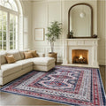 Fame Rugs Turkish Rug. Washable Vintage Oriental Antique Inspired Traditional Doormat Small Modern Area Rugs Luxury Entryway Entry Bedroom Bathroom Kitchen (400RN, 4'9 x 6'9)