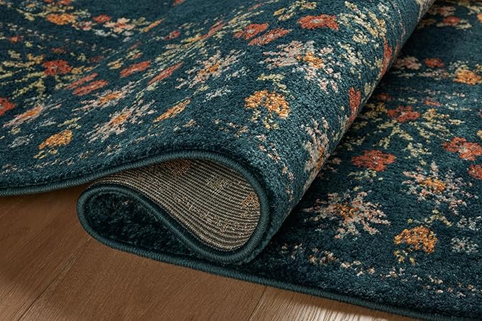 Loloi Rifle Paper Co. Laurel Collection LAU-02 Navy 2'-8" x 10' Runner Rug