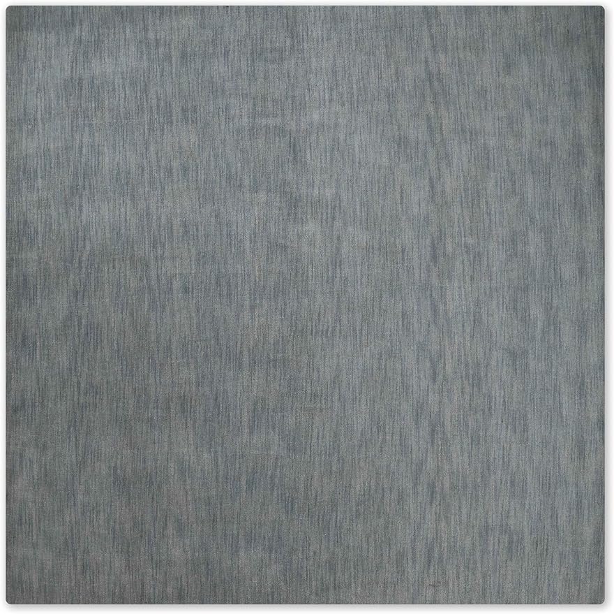 Hand Knotted Loom Wool ECO-Friendly Area Rugs - 10'x10', Square, Light Blue Color, Solid Plain Design, High Pile Handmade Anti Skid Area Rugs for Living Room, Bed Room (L00111)