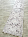 Fame Living Faded Oushak Rug, Turkish Vintage Floral Pastel Large Oversized Area Rugs for Living Room Dining Bedroom Kitchen Bathroom Nursery (848CrNv, 2' x 3')